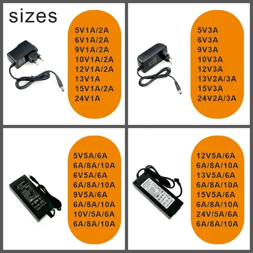 Imagen 2 del producto Adaptador de fuente de alimentación DC 5V 6V 8V 9V 10V 12V 13V 14V 15V 24V adaptador Universal 1A 2A 3A 5A 6A 8A 10A UE EE. UU. para controlador LED