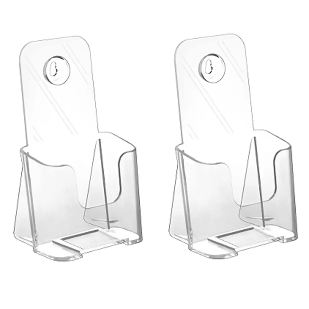 AB09 Acrylic Brochure Holder Slant Back Design, Clear Display Stand, Plastic Table Stand Sign Holder 2 Pack
