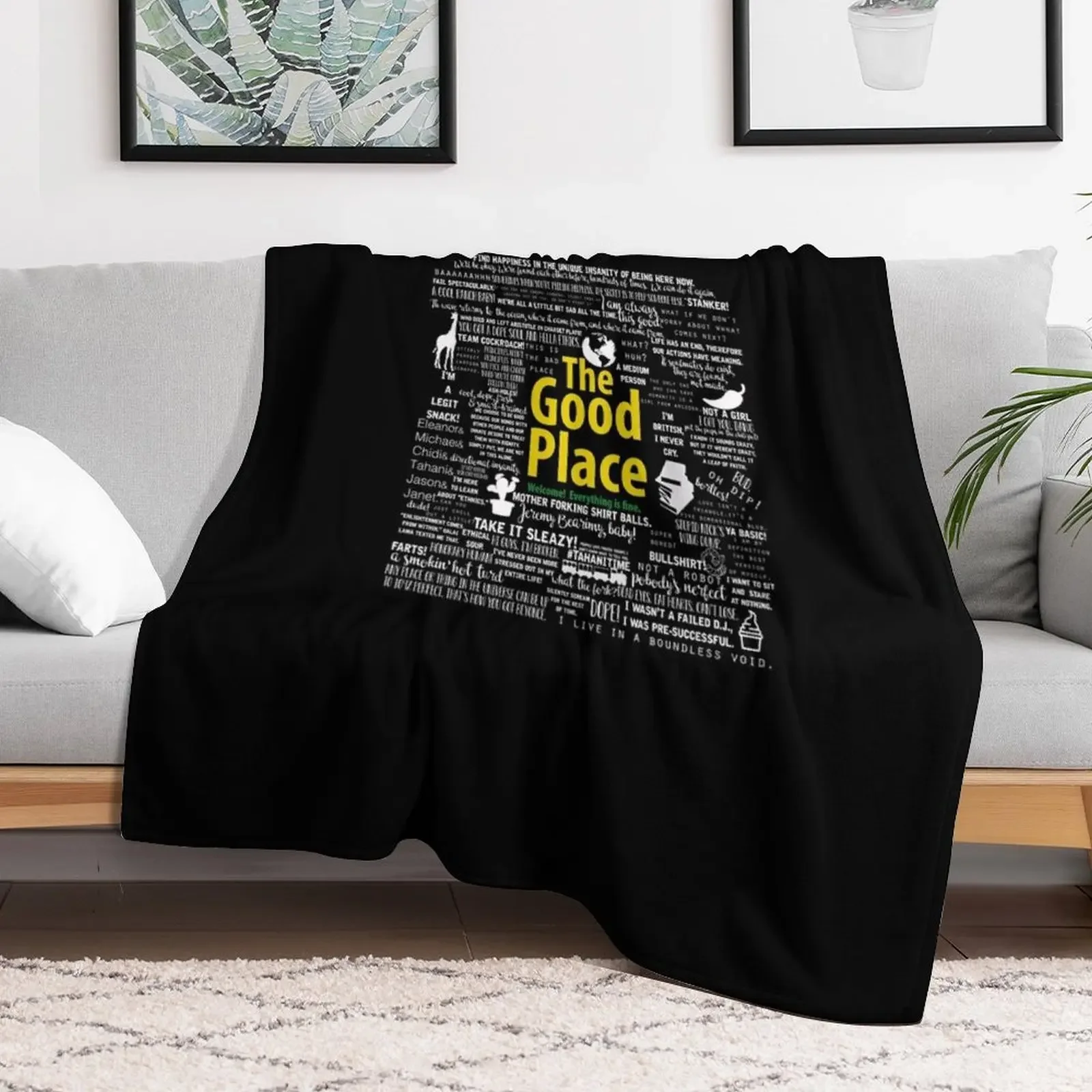 The Good Place Memorable Quotes Throw Blanket Soft Plaid on the sofa Thermals For Travel Blankets