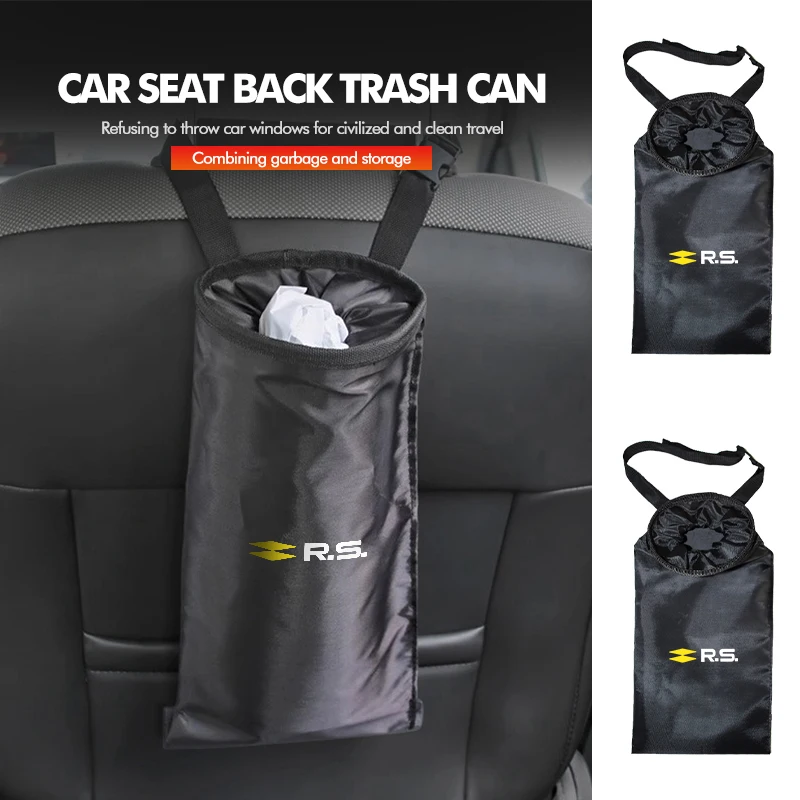 Car Seat Back Garbage Bin Oxford Cloth Trash Bag Hanging For Renault Clio Arkana Captur Twingo Talisman RS Logan Duster