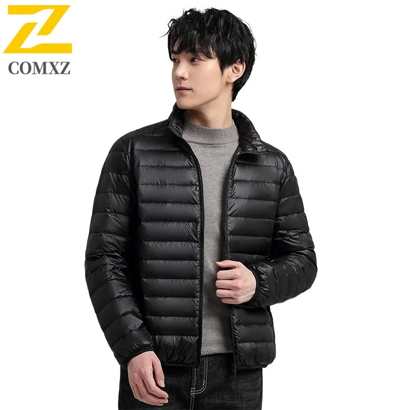 COMXZ Winter Jacket Versatile Loose Lightweight Minimalist Skiing Puffer Jacket Casual Comfortable Down Jacket Men's Clothing