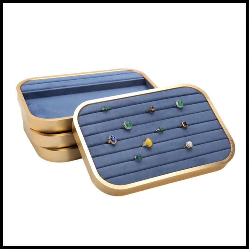 New jewelry prop tray, multi-color ring metal jewelry tray, display and storage jewelry display props