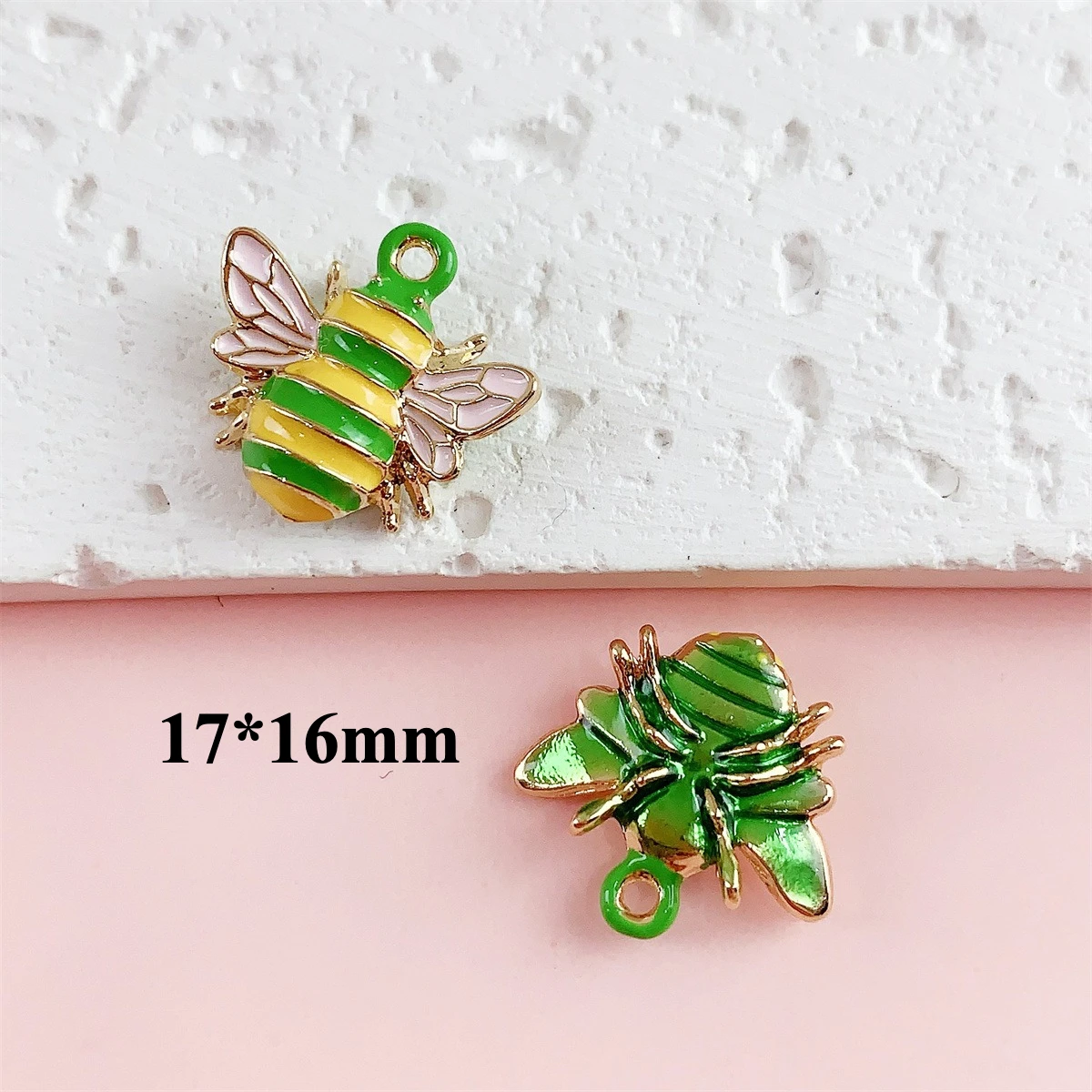 8pcs Diy Bee Front Back Enamel Charms for Jewelry Making Crafting Cute Earring Pendant Necklace Bracelet Charms - view 3