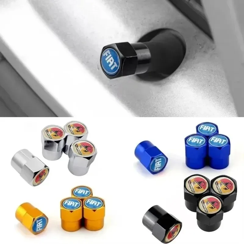 Tampas de Pneus com Logo de Carro para Fiat 500, Punto, Panda, Tipo, Coupe, Fiorino, Ducato, Grand Linea, Marea, Mille, Bravo, Abarth, Croma, Siena 595, 124