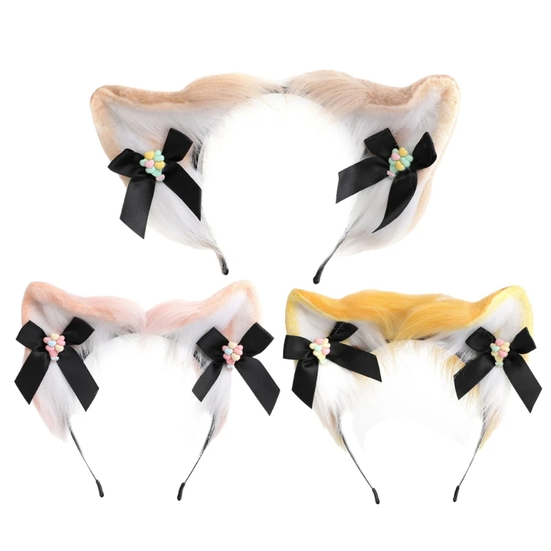 Orelhas gato Halloween Headband para mulheres meninas uso diário, festa Halloween fantasia vestido cosplay acessórios