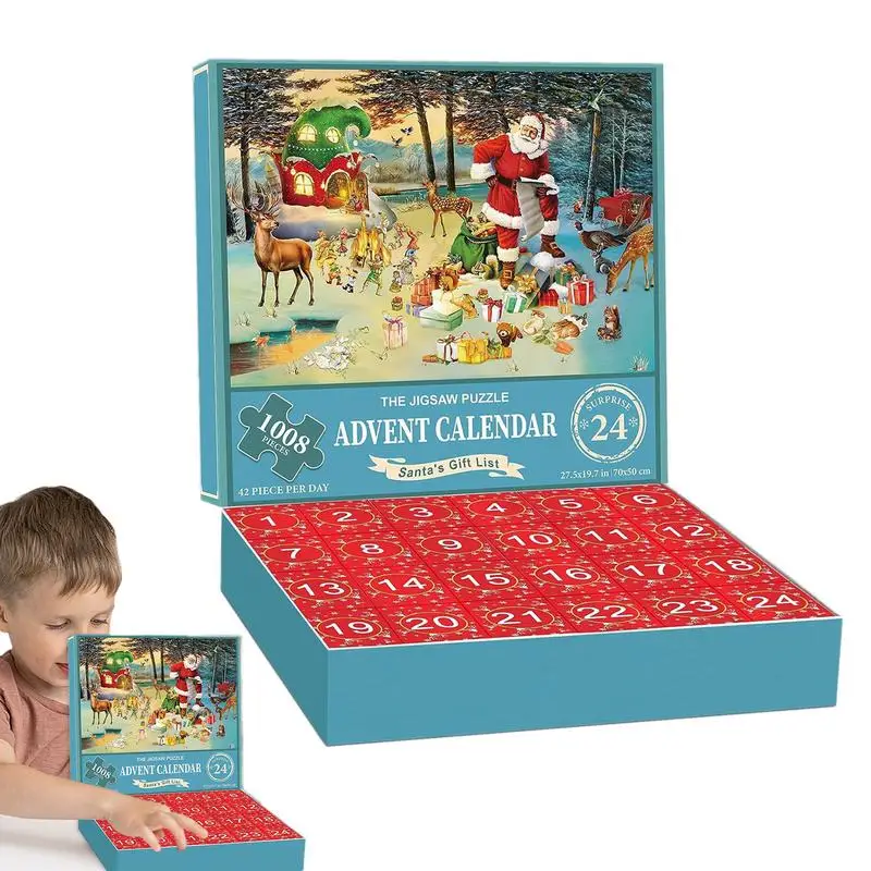 Christmas Jigsaw Puzzles Advent Calendar 24 Days Christmas Countdown Calendar Puzzles Surprise Gift Box For Kids boys girls