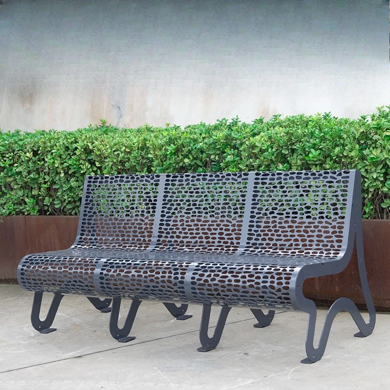 Park chair creative outdoor seat outdoor garden chair square shopping mall scenic leisure seat wrought iron bench 2