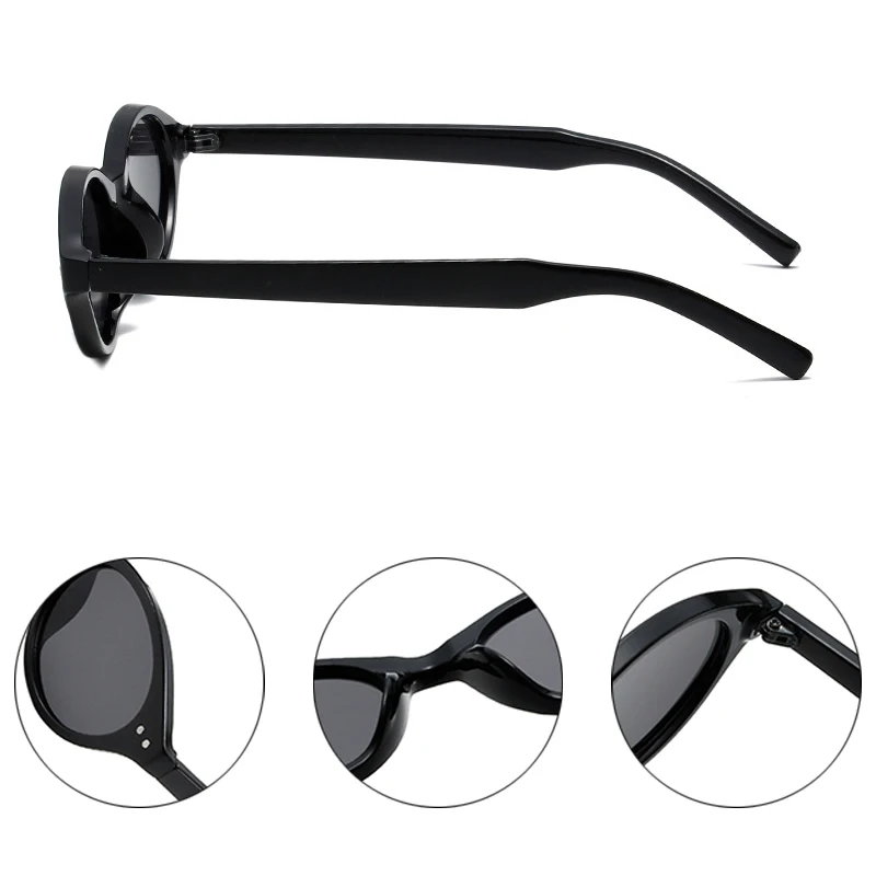SO&EI New Small Oval Sunglasses Women Retro Candy Color Shades UV400 Men Trending Rivets Sun Glasses