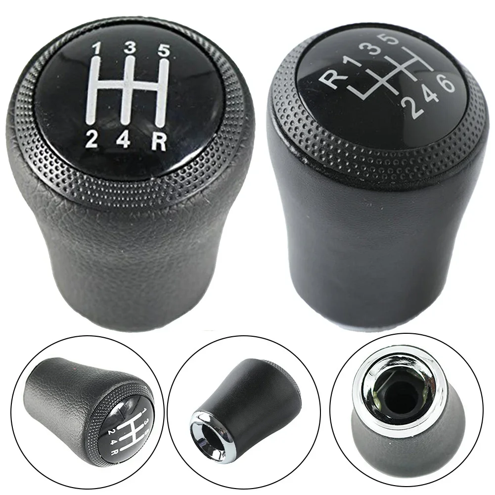 

1 Pcs Car 5/6 SPEED BLACK PU LEATHER SHIFT KNOB Manual Transmission Accessories For A4 B5 C5 1998-2001