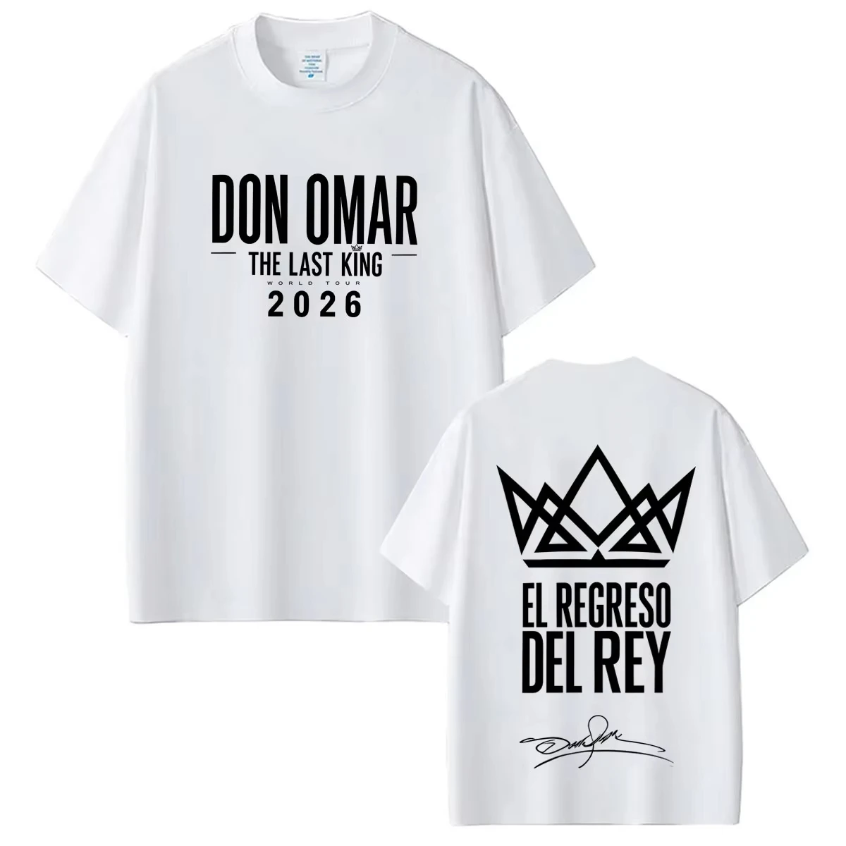 Rapper Don Omar The Last King Tour Print T-shirts Men Women Fashion Short sleeve Cotton Casual Loose T-shirts Tops