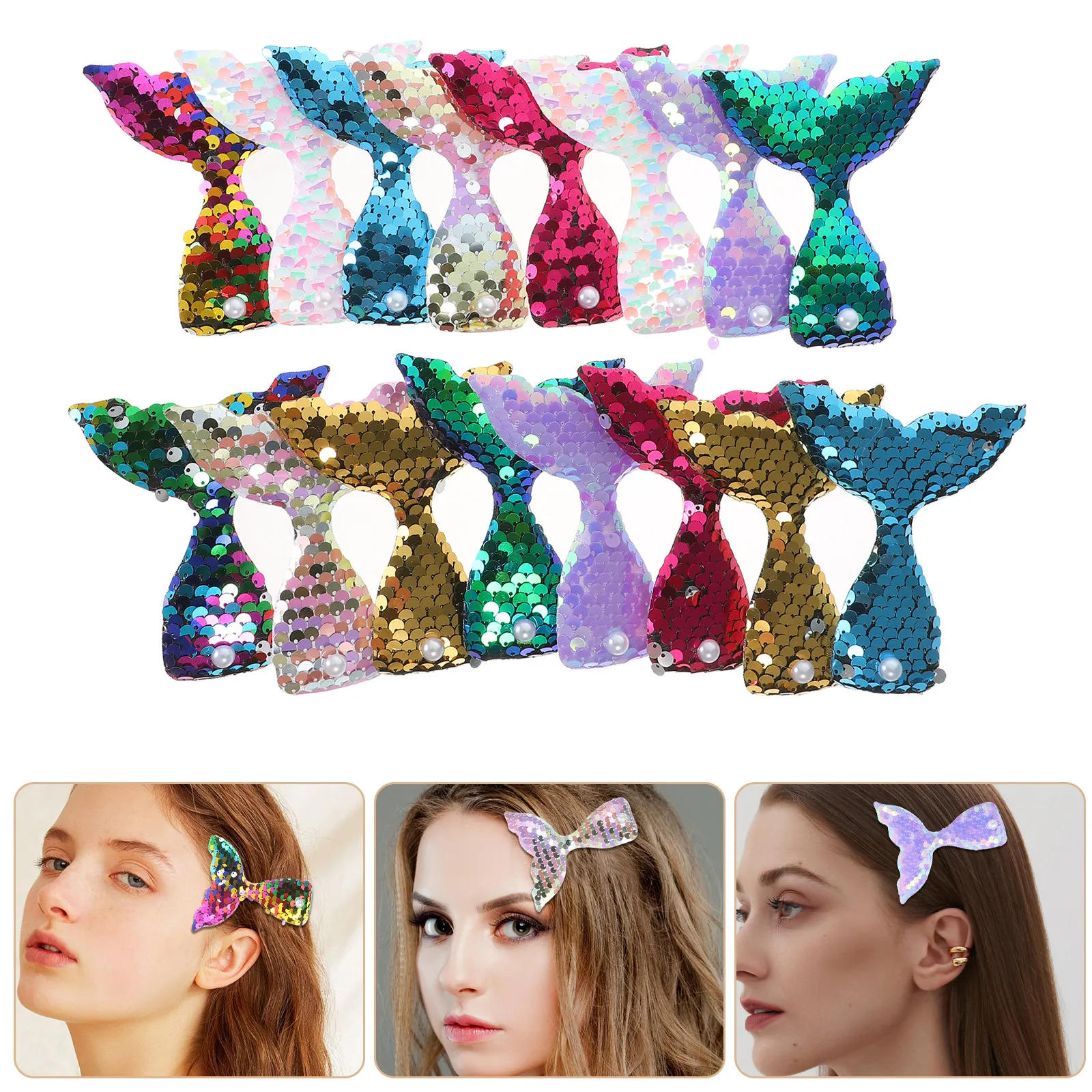 

16Pcs Mermaid Hair Clips for Little Girl Stunning Appearance Comfortable Wear Safe Skin Friendly Hair Accessories for Valentine