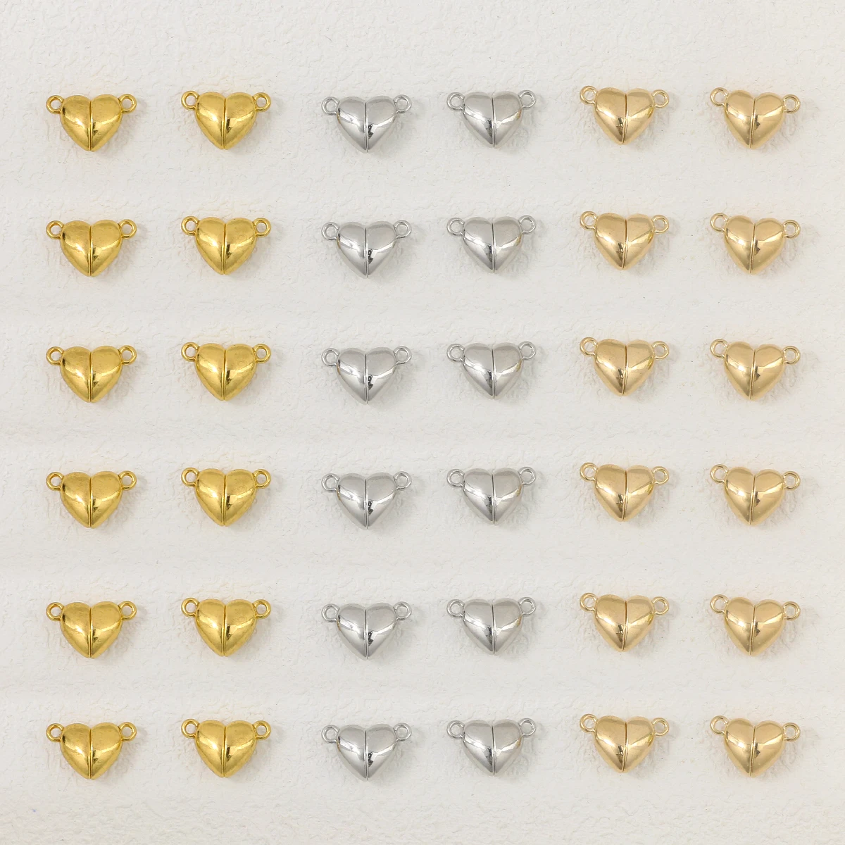 

5Pcs Heart Magnetic Connected Clasps Metal Magnet Clasp Charms End Caps For Diy Jewelry Making Couple Bracelet Necklace