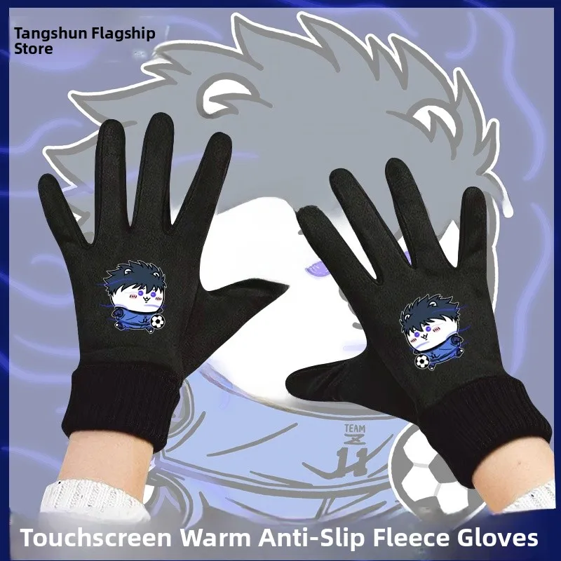 

Fce Lined Cycling Gloves Men's Winter Touchscreen ible Prisoner Design Memory Card Blue Thermal Bike Riding Gloves