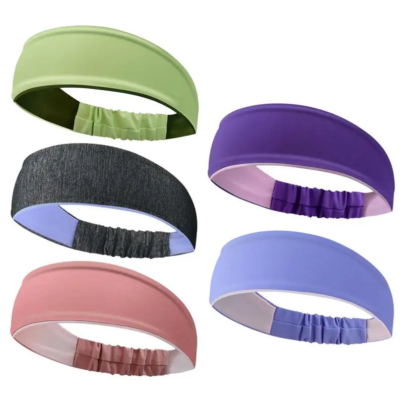 Wide Headbands For Women Non Slip Headband Sweatband Soft Fabric Headbands For Yoga Fitness Workout Stretchy Unisex Hairband