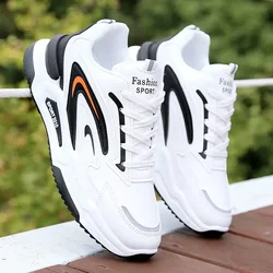 2024 New Men's Leather Sports Shoes Fashionable and Comfortable Casual Men's Shoes Outdoor Anti slip Running Shoes