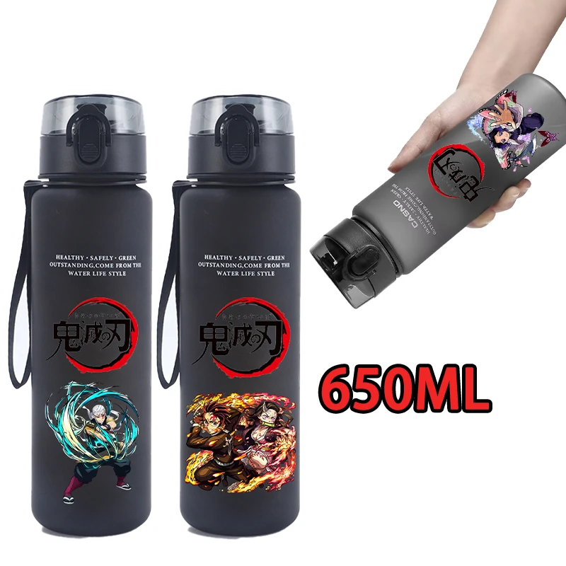 

Demon Slayer 650ML Water Cup Children Portable Plastic Leak-proof Water Bottle Outdoor Sports Large Capacity Drinking Bottles