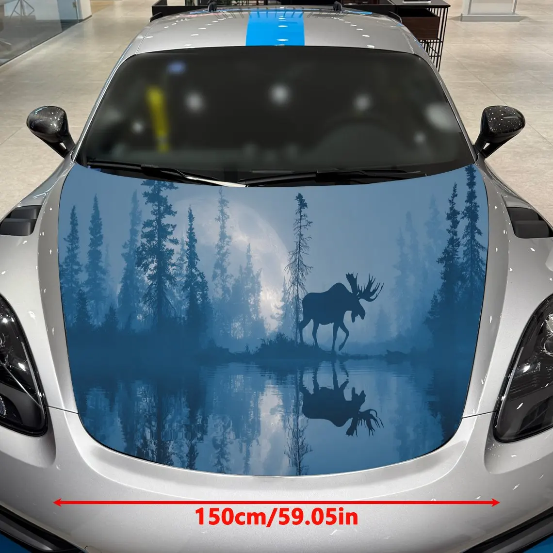 Domineering Camel and Lake Auto Cover Sticker, Waterproof and Self-adhesive Auto Hood Decal, Auto Vinyl Wraps, Cool Car Exterior
