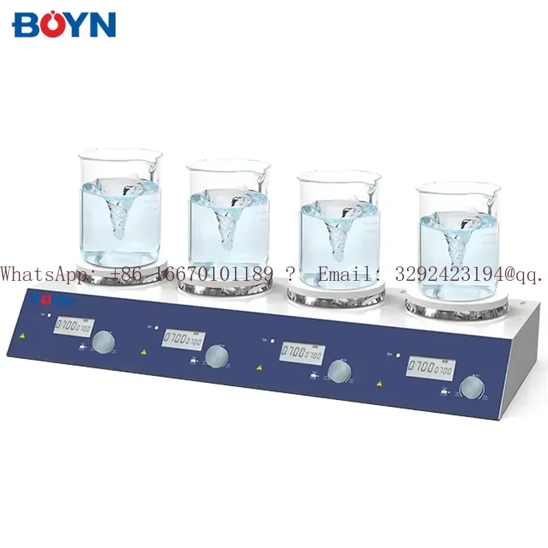 BNMS-M-S4 Multi-Channel Heating Stirrer 5W*4 Digital Lab LCD Display Brushless DC Motor Aluminum Ceramic Coating 200-1500rpm