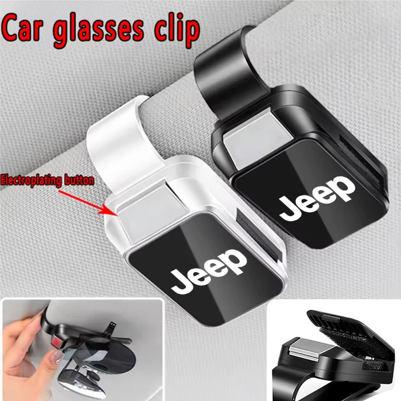 

Car Interior Sun Visor Eyeglasses Holder Sunglasses Clip For Jeep Grand Cherokee Wrangler JK Gladiator Compass Renegade Patriot