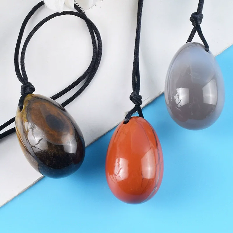 Natural Drilling Yoni Eggs Quartz Crystal Egg Obsidian Amethyst Jade Egg Women Kegel Exerciser Muscles Vagina 20mmx30mm