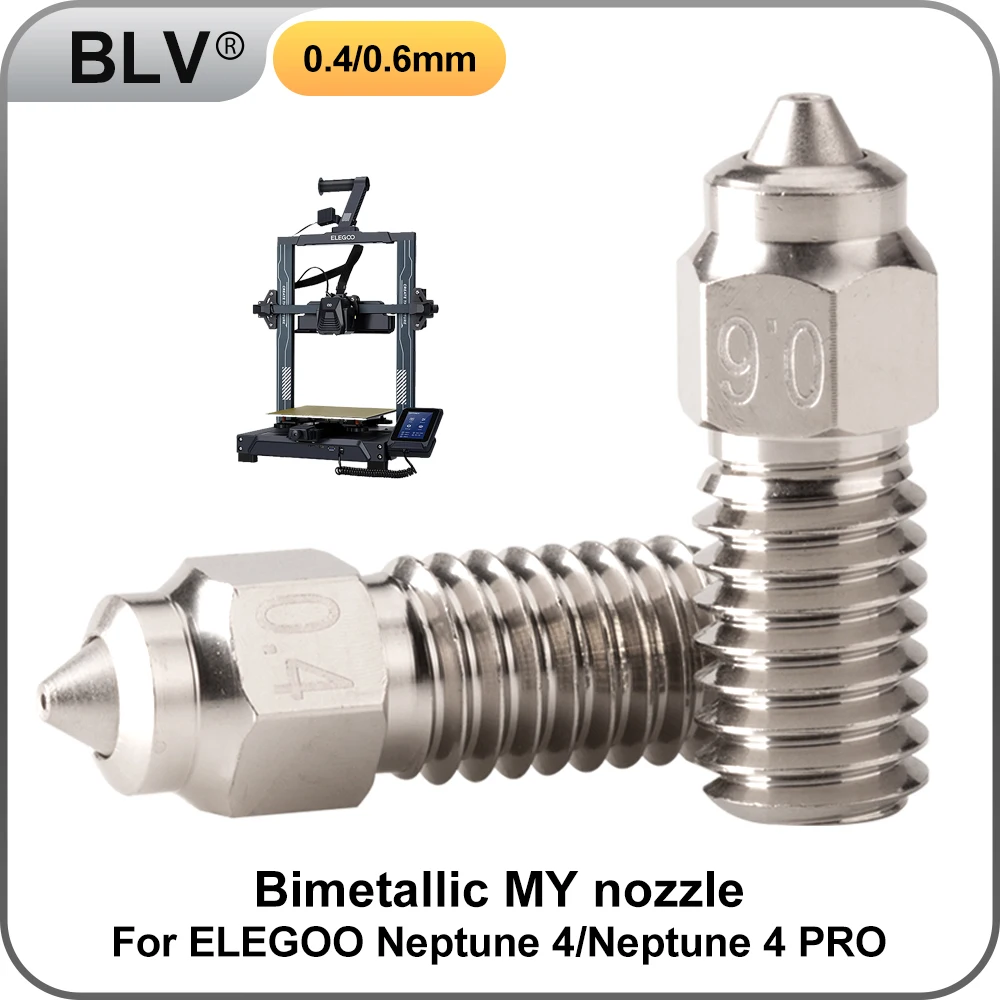 

BLV®Bimetallic MY nozzle High Temperature and Wear Resistant Compatible with ELEGOO Neptune 4/Neptune 4 PRO