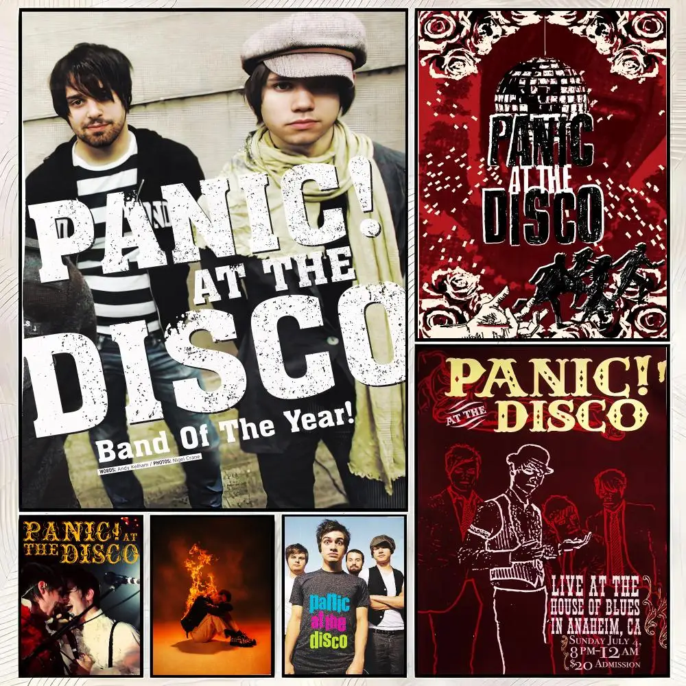 Rock Band P-Panic! At The Disco Poster HD PP Paper Waterproof Wall Art Print for Bedroom Living Room Decor