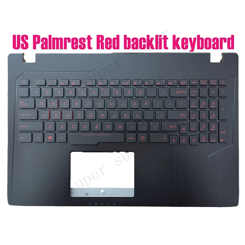 SSS+ US Palmrest 16pin Red backlit keyboard for Asus FX53VD FX553VD ZX53VD GL553VD