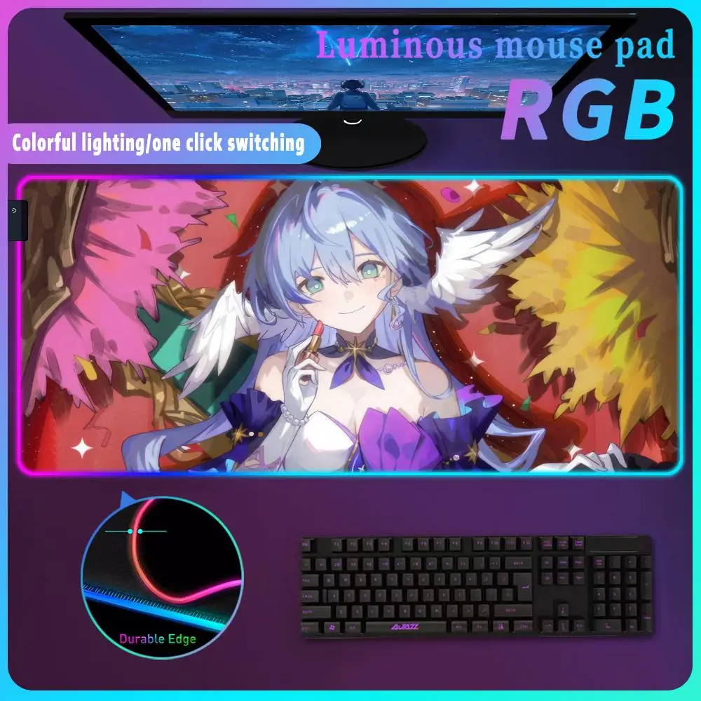 

R_robin H_honkai S_star R_rail Mouse Pad Computer Mat Mouse Pad Anime Mousepad Gamer Table Office Carpet Large Rgb Desk pad