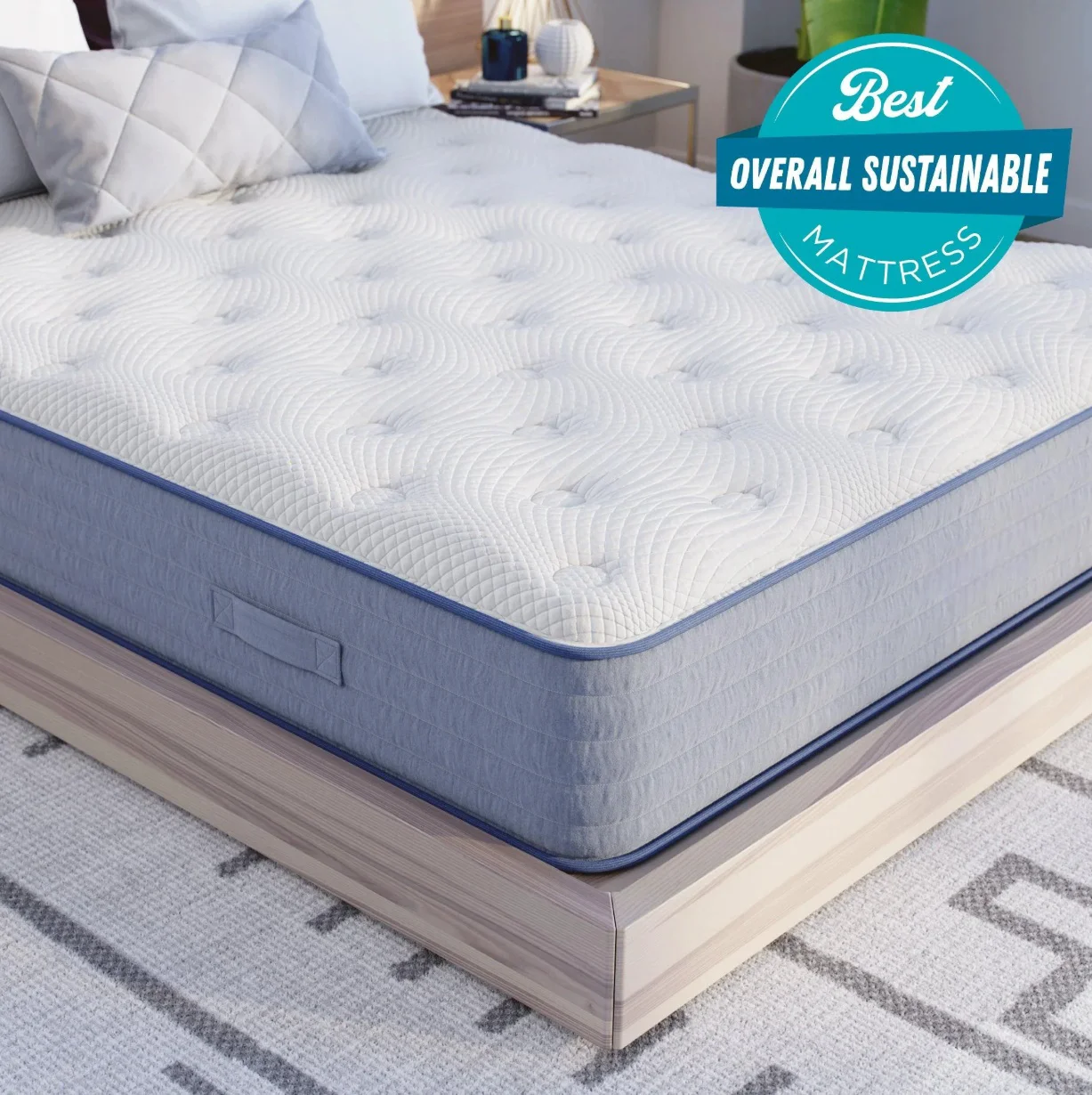 مرتبة إسفنجية عالية الكثافة مع مرتبة زنبركية لصندوق مراتب زنبركية للجيب مقاس مزدوج لكبار السن كينج كوين