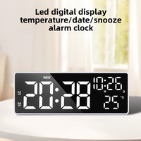Temperature, humidity, night mode, snooze, 12/24-hour LED electronic alarm clock: multifunctional display