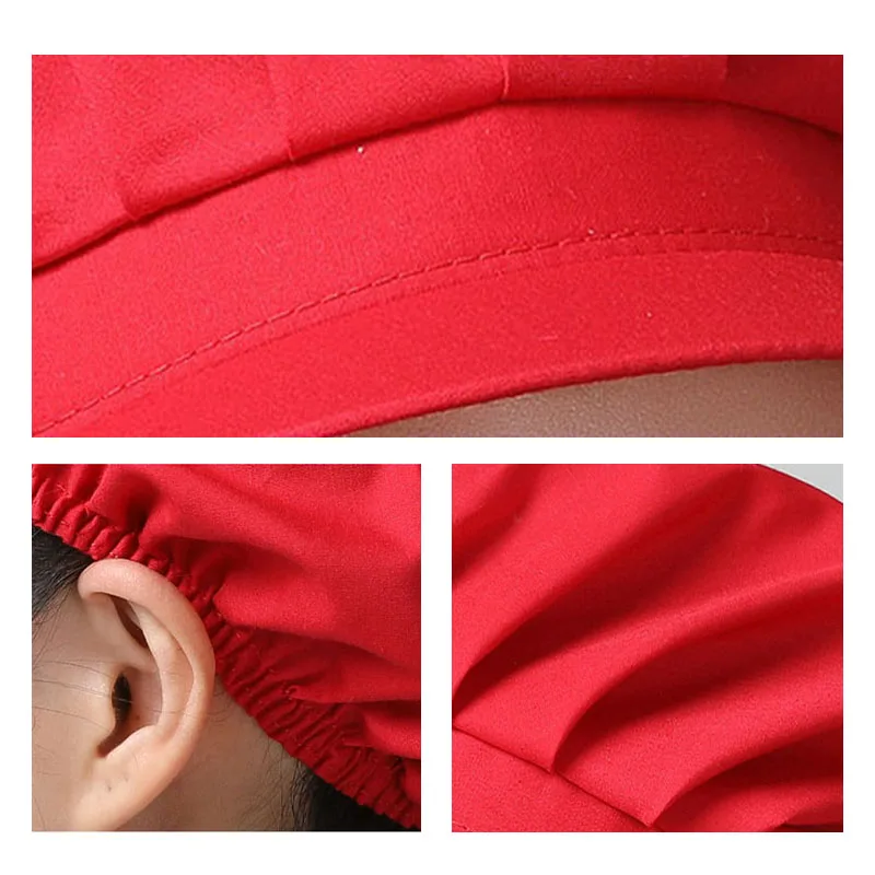 3pcs Food Work Hat Chef Cooking Hygienic Cap Kitchen Smoke-proof Dust Caps Catering Baking Elastic Hair Cap for Factory Workshop