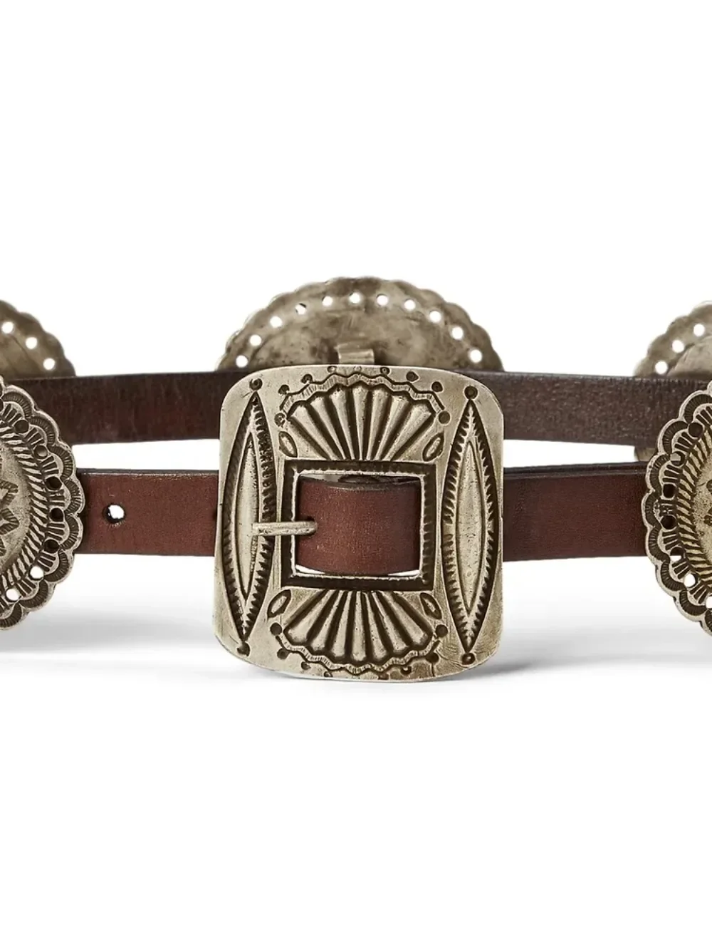 حزام رالف النسائي لورين الكلاسيكي المعدني المزخرف مع تنورة وسترة ومعطف وحزام وحزام خصر عريض وإكسسوار