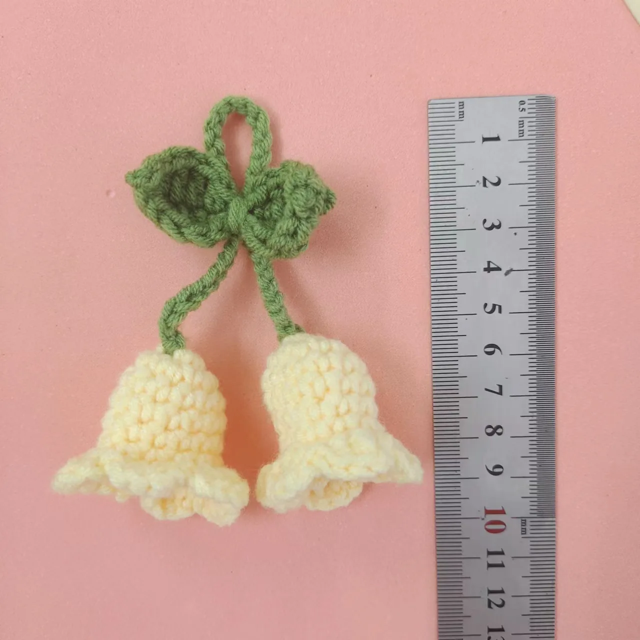 3Pcs colorful Knitting Bellflower Ornaments Sticker DIY Hand-wove Kids Hair Pin Hat Shoes abbigliamento Decor Material