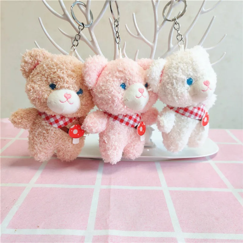 new  fluffy scarf  Satchel soft cute bunny doll plush toy bear doll keychain pendant fashione doll   Valentine's Day gift