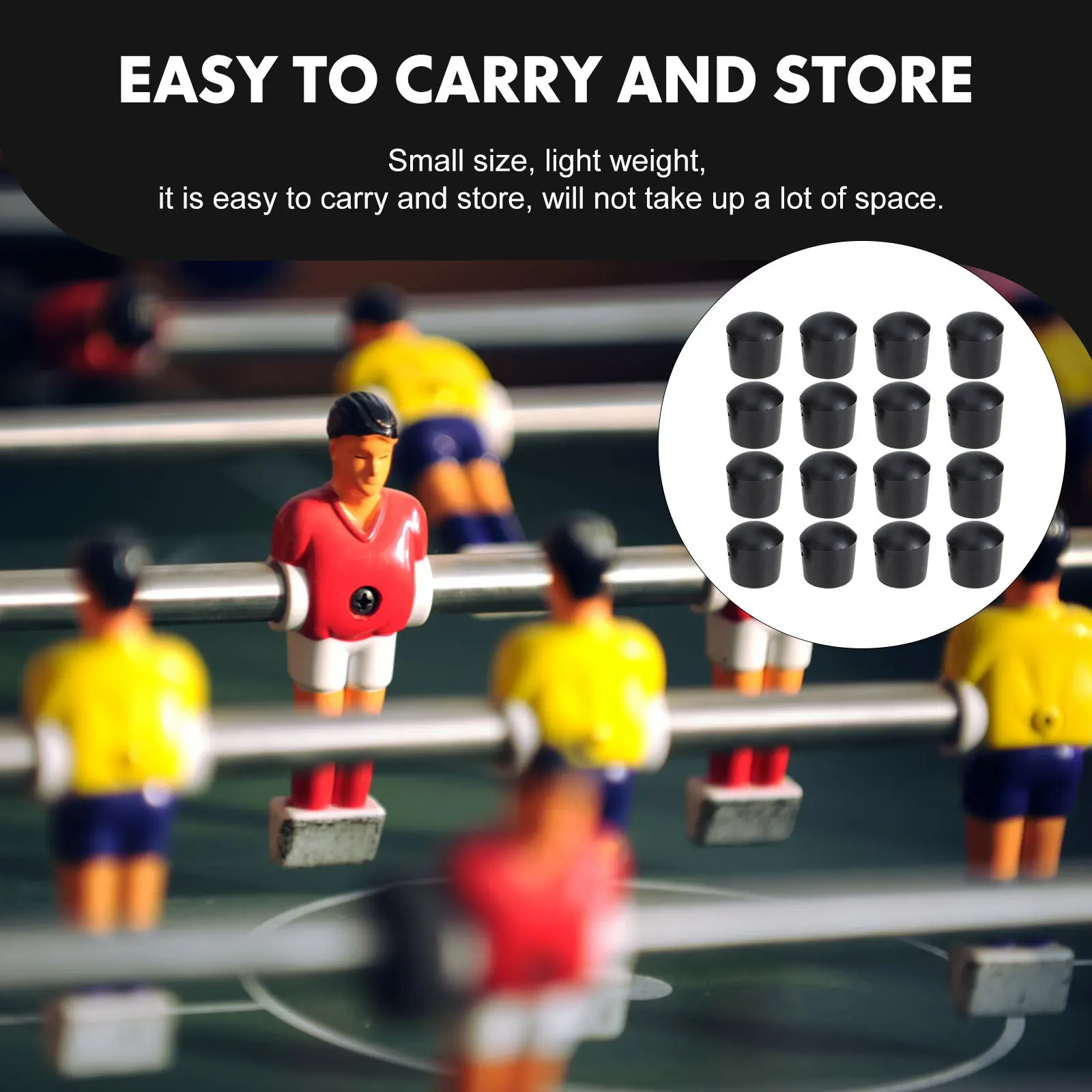 16Pcs Foosball End Caps Premium Rubber Foosball Pole Caps for Football Table Rods Cushioning Bump Protection Soccer Table