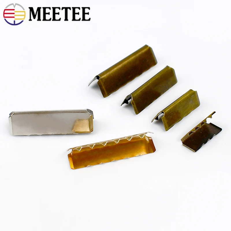 Meetee 20/50/100Pcs Metal Belt Clip Buckle Strap Fastener Bag Backpack Webbing End Clasp Tail Buckles DIY Hardware Accessories