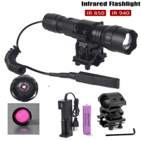 501C 200 Yard 850nm/940nm IR Flashlight Zoomable Focus LED Infrared Radiation Lamp Night Vision Torch Hunting Waterproof Lantern