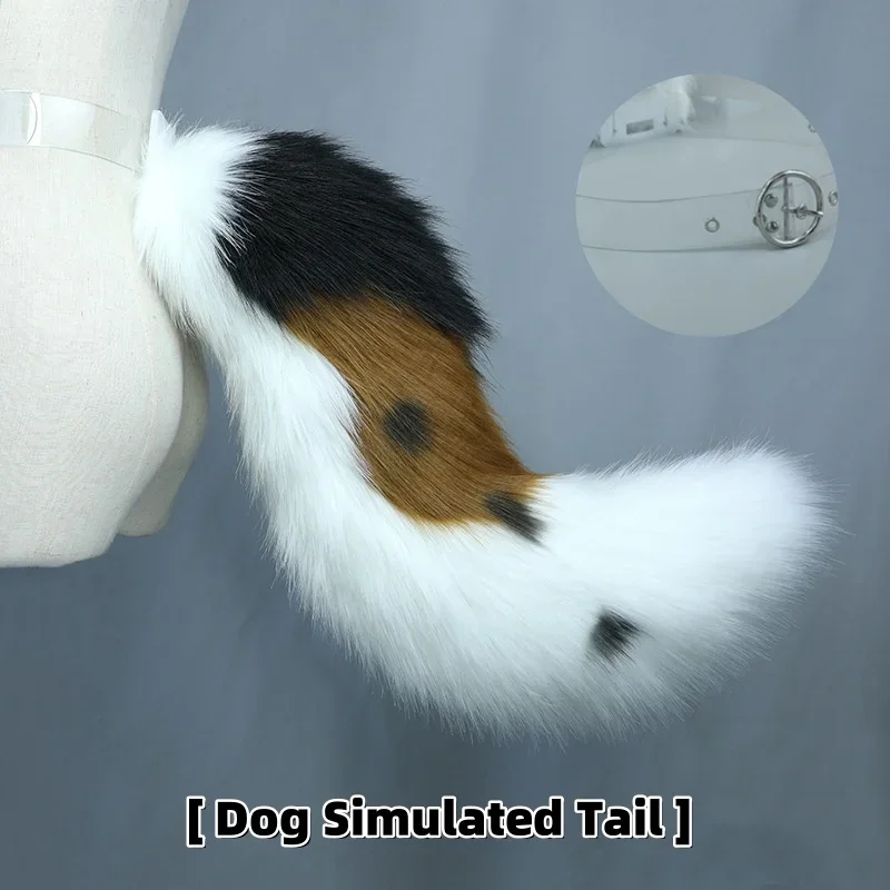 IMU Halloween Naughty Border Simulated Dog Tail Beast Ear Tail Cosplay Party Dressing Cute Plush Headwear Hairband for Christmas