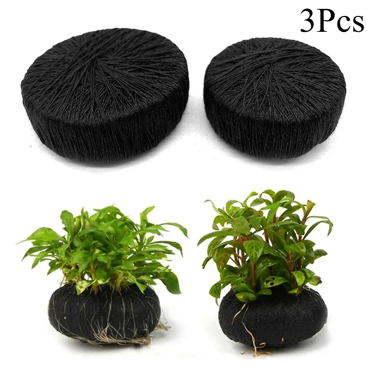 Aquasoil Substrate - 3Pcs Black/Gray Fish Tank Water Grass