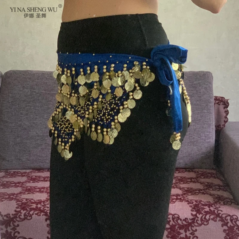 New Belly Dance Waist Chain Gold Coins Hip Scarf Oriental Dancing Waist Belt Women Bellydance Coins Belt Performance Accessories