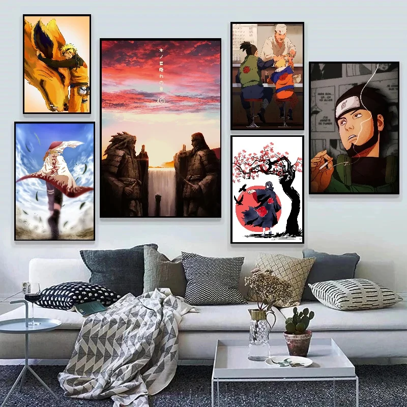 Naruto Poster Anime Peripherals Mural Canvas Painting Decoration Cartoon Figure Picture Wall Art Kids Room Decoration NO Frame