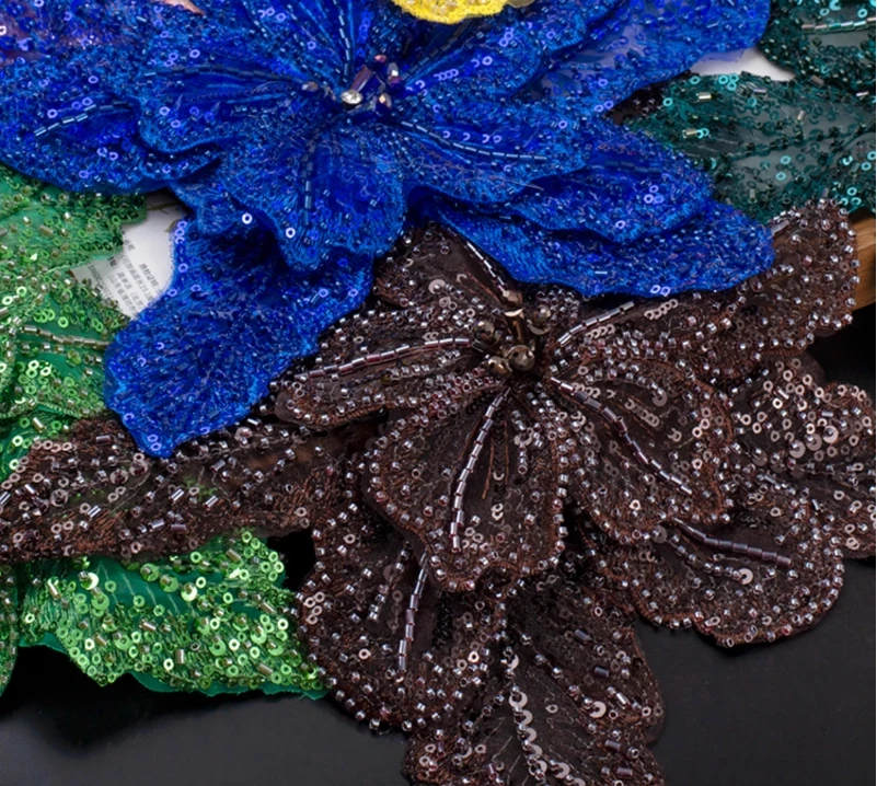 

5Pcs/Pack.new Multi-layer Embroidered Beaded Sequins,Large Flowers, DIY Clothing,Dress,Home Decoration, Patch Accessories