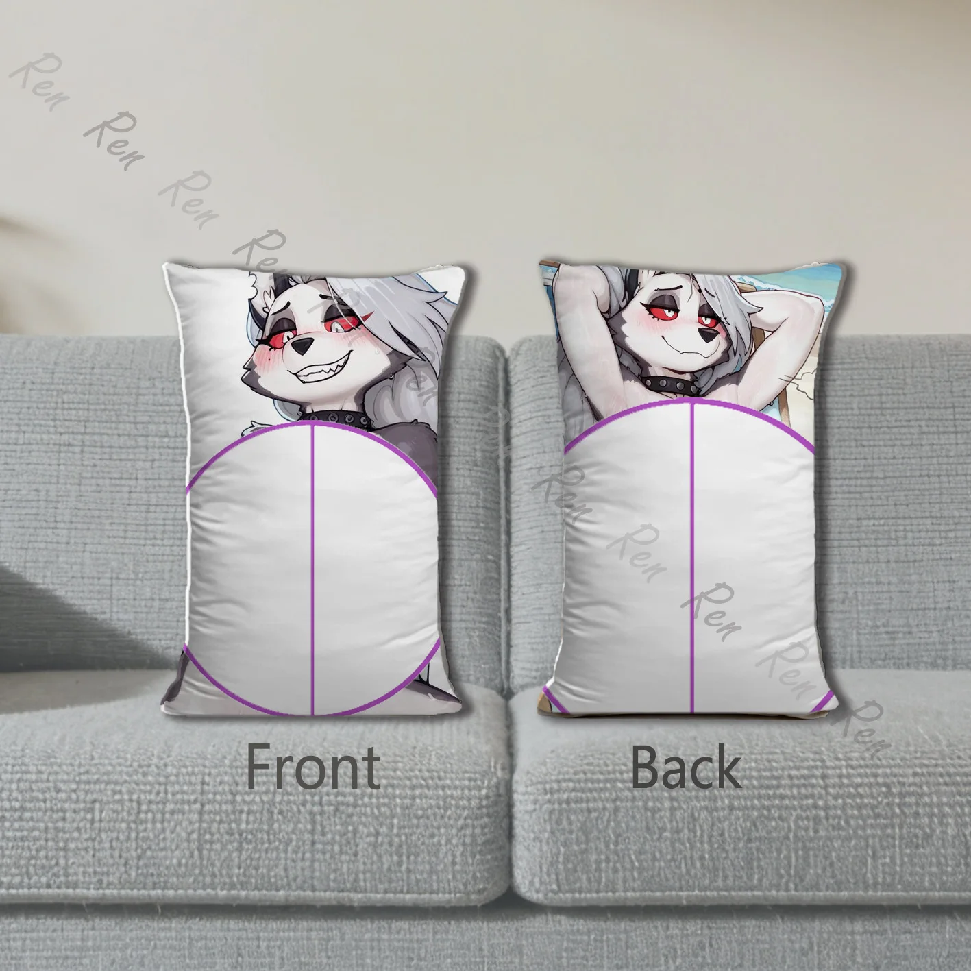 Dakimakura Anime Loona Pillow Cover Sofa Cushion Double-side Print Throw Pillow Case 40X60cm