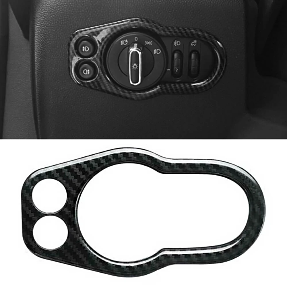 

Carbon Fiber Car Inner Headlight Switch Cover Trim Sticker for BMW MINI Cooper F55 F56 2014-2019