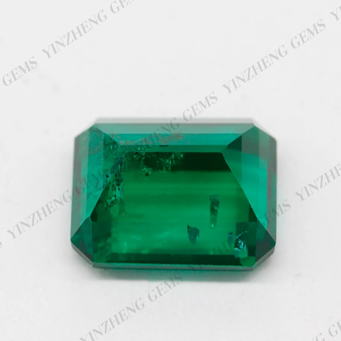 High Quality Lab Grown Zambian Emeralds Hydrothermal Hand Cut Loose Stone Emerald Cut With AGL Certificates For Jewelry Making