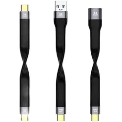 Nku przenośny przewód USB 3.1 10gbps typ-C PD kabel danych do ładowania płaska Slim krótki przewód FPC do laptopów Tablet telefon komórkowy dyski twarde