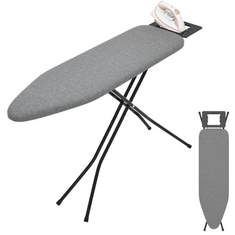 

Гладильная доска со стабильной подставкой для утюга и 7 регулируемыми высотами. Железная доска размером 43 × 13 дюймов с 4-слойной термостойкой крышкой и подкладкой.