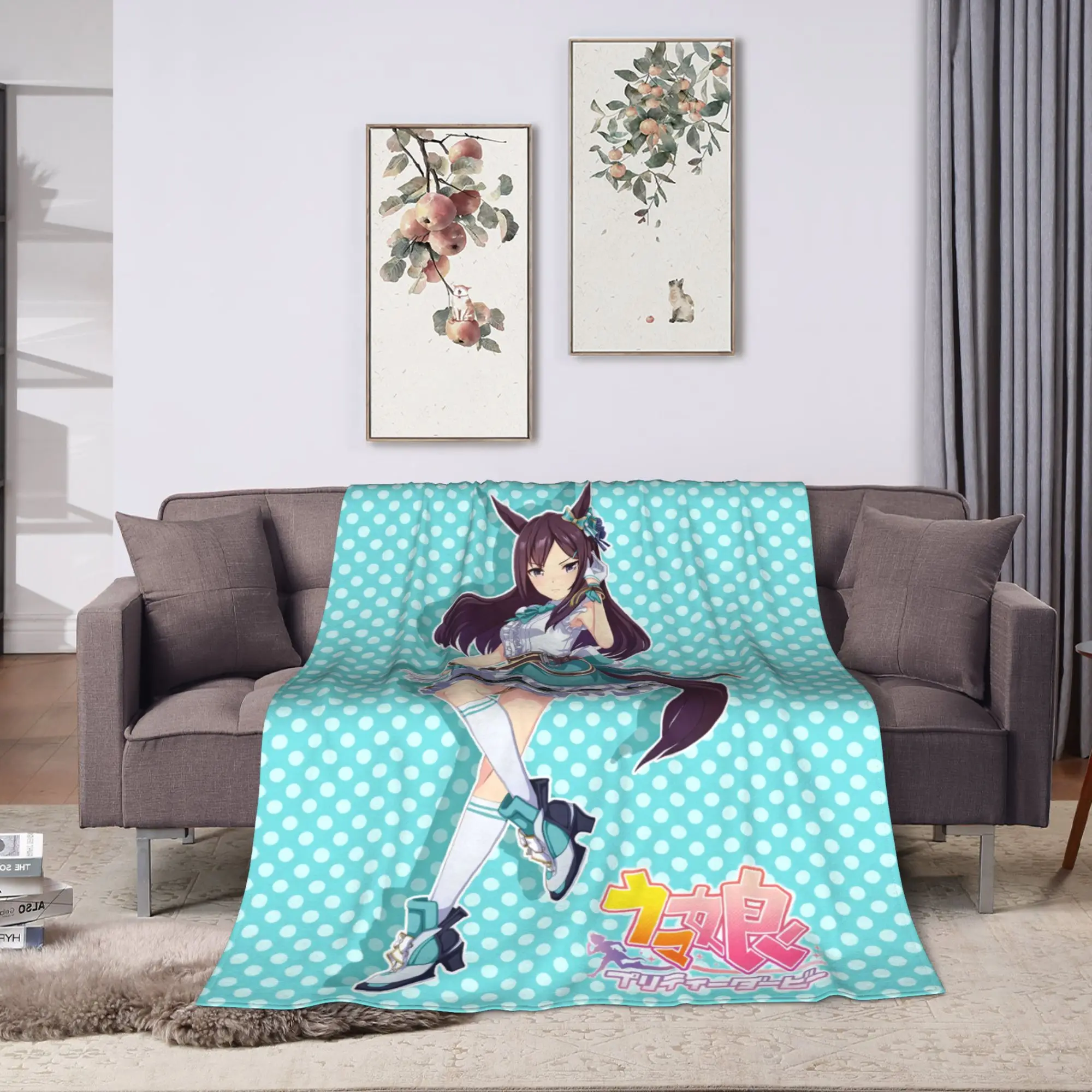 Mejiro Dober UmaMusume Pretty Derby Flannel Blanket Spring  Soft Durable Throw Blanket for Children Couch Bedspread Bed Cover