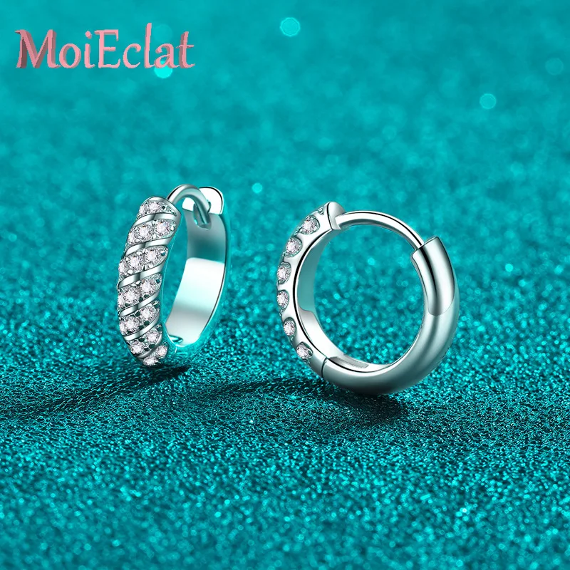 

Для женщин модные платиновые серьги-кольца PT950 0,38 карата с бриллиантами Муассанит пряжка для ушей украшения ювелирные изделия подарок на день Святого Валентина