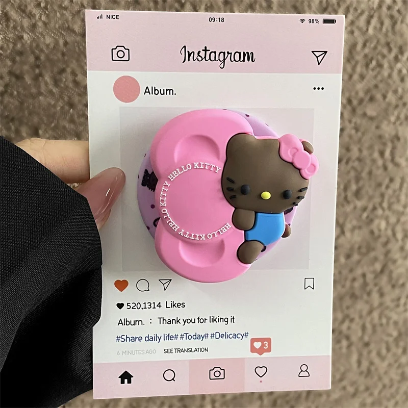 Für Magsafe Magnetischer Handygriff, Ständer, Niedlicher 3D-Cartoon Hello Kitty für iPhone, Faltbarer Halter mit Drahtlosem Laden, Stereoskopischer Halter – Detail 6
